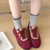 Zapatos de Entrenamiento Alemanes Estilo Retro con Cordones Bloques de Color Piel Genuina Zapatos de Mujer 2026 Otoño Nuevos Versátiles Deportivos Casuales Zapatos Forrest Gump