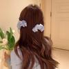 Horquilla con lazo de camelia de primavera para mujer, con clip lateral de flor en la parte posterior de la cabeza, con clip de pico de pato, accesorios para el cabello, tocado de gran sentido