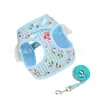 Arnés bonito para mascotas con alas y estampado de rosas para pasear gatos y perros, adecuado para todas las estaciones, arnés estilo chaleco para perros pequeños y medianos
