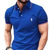 2026 Nueva Moda Camisa de Botones Transfronteriza Moda Masculina Europea y Americana Corte Ajustado Camiseta Polo de Bloques de Color para Hombre