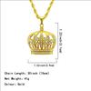 Popular novo europeu e americano hip hop rap coroa oco diamante pingente colar pingente de moda masculina pingente