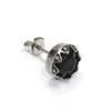 Brincos de titânio com borda irregular retrô e incrustados com diamantes redondos, moda fria para homens e mulheres