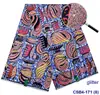 Algodón Africano Ankara Imitación Estampado de Cera Moda Brillo + Cristal Juego de Cera
