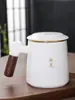 Copo de Água Cor de Jade com Separação de Água e Chá, Copo de Escritório, Copo de Cerâmica para Infusão de Chá, Caneca Personalizada, Porcelana Branca de Grande Capacidade