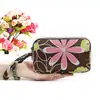 Porta-moedas Feminino Longo Tecido Clutch Três Camadas Zíper Carteira Feminina Grande Capacidade Bolsa para Celular