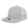 Comercio Exterior Transfronterizo Sombrero Plano de Cinco Paneles de Ala Dura para Hombre, Piel Sintética, Color Sólido, Logotipo, Sombrero Hip-Hop