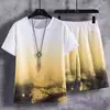 Conjunto de Ropa Deportiva de Verano para Hombre 2026: Camiseta de Manga Corta, Jersey de Baloncesto, Pantalones Cortos Casuales, Conjunto de Dos Piezas, Tendencia Estilo Coreano