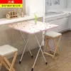 Mesa Plegable para Uso Doméstico, Mesa de Comedor para Viviendas de Alquiler, Mesa Pequeña para Comer en Apartamentos de Alquiler, Dormitorio, Mesa Portátil para Exteriores, Mesa Cuadrada Simple para Montar Puestos