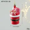 Nuevo Colgante de Plástico en Polvo Pegajoso Rojo Rojo y Blanco Colores en Polvo Colgante de Dibujos Animados Decoración para Colgar en Árbol de Navidad Ventana Stock Listo