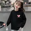 Camiseta Moderna de Manga Larga para Niños Mayores, Atuendo de Otoño para Bebés, Nueva Camiseta de Algodón Puro para Niñas de Primavera y Otoño, Camiseta Básica para Niños