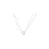 Collar de Plata de Ley S925 de Doble Capa para Mujer Estilo Ins Simple Versátil Nicho Gama Alta Cadena para Clavícula Estilo Coreano