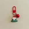 Chaveiro de Natal em desenho animado com pingente de sino, pingente fofo de Papai Noel e homem de gengibre para bolsa, presente de Natal