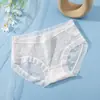 Braguitas finas de encaje sin costuras para mujer, talla grande, talle medio, cómodas, de seda, con entrepierna antibacteriana, estilo triangular, bragas para mujeres jóvenes.