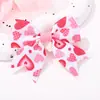 Novo produto transfronteiriço: presilha de cabelo infantil com laço estampado, acessório de cabelo colorido, presilha lateral da moda para bebês 4895