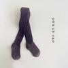 WDW08 pantimedias para niños entrega de una pieza otoño e invierno color sólido leggings de barra vertical algodón de doble aguja pantimedias para niñas