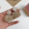 Pendientes de Bola de Pelo para Otoño e Invierno con Aguja de Plata S925 para Mujer 2021 Nuevo Estilo de Celebridad de Internet Elegantes Pendientes de Felpa de Pelo de Visón