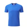 Camiseta de manga corta de color sólido de secado rápido, cuello redondo, transpirable, cómoda, versátil, unisex, con logo estampado y bordado