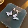 Pendientes Vintage de Segunda Mano con Circonita y Perla Lujo Accesible Exquisitos Pendientes de Gama Alta Diseño de Pendientes de Nicho Venta al por Mayor
