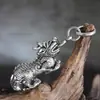 Conjunto de Chaveiros Vintage de Cobre Gravado para Casal, Chaveiro Pixiu Masculino e Feminino Antigo Estilo Chinês, Pingente de Carro