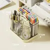 Caja de Almacenamiento Compartimentada Portalápices Caja de Almacenamiento para Escritorio de Estudiante Estuche para Bolígrafos de Oficina de Lujo Ligero Portalápices Transparente para Escritorio Portalápices de Papelería