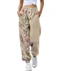 Calça Harem Feminina Estampada Digitalmente em 3D com Duas Cores, Casual Esportiva, com Cordão e Elástico no Tornozelo, Roupas Femininas Outono 2021 Nova