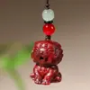 Llavero Colgante Zodiaco Tigre de Sándalo para Hombres y Mujeres, Cadena para Teléfono de Tigre Pequeño Lindo, Colgante de Bolso Llavero Zodiaco Tigre
