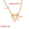 Moda Transfronteriza Nuevo Collar Versátil Hueco de Amor y Estrella Acero de Titanio de Lujo Ligero Cadena para Clavícula que No se Desvanece para Mujeres