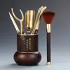 Set de Ceremony de Té de Madera Maciza de Sándalo Negro, Seis Piezas de Accesorios para Té, Juego Completo de Herramientas de Té, Pinzas para Té, Cuchara, Cuchillo
