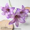 Cinta de lirio de 3 cabezas con flores de simulación, impresión 3D, para decoración de bodas, auditorio, pared de flores, accesorios de fotografía de flores falsas, venta al por mayor de fábrica