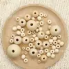 Cuentas de Madera 4~50mm Cuentas Redondas Cuentas Sueltas Accesorios para Joyería DIY Artesanías de Madera Hechas a Mano Madera Maciza