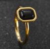 Joyería de Acero de Titanio de Venta Caliente Transfronteriza, Anillos de Pareja de Alta Gama y Sencillos con Placas Soldadas e Incrustaciones de Piedra Natural, Anillos de Acero Inoxidable al por Mayor