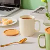 Taza de Porcelana Blanca Cerámica con Tapa, Taza de Agua Ins Estilo Nórdico, Taza de Té para el Hogar, Taza de Bebida de Gran Capacidad, Amazon