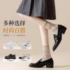 Calcetines Apilados con Borde Rizado para Mujer, Calcetines Transpirables de Algodón de Media Pantorrilla, Color Puro de Moda para Primavera y Verano, Delgados, Fábrica de Calcetines Zhuji al por Mayor