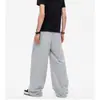 Pantalones deportivos unisex con bordado de unicornio, pantalones de chándal anchos de estilo americano fluidos, pantalones atléticos casuales unisex