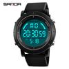 SANDA SANDA reloj digital multifuncional para hombre resistente al agua 410 Carcasa Plateada moderno reloj electrónico deportivo para exteriores para estudiantes de secundaria