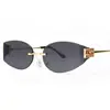 Nuevas Gafas de Sol de Moda Sin Marco de Metal con Forma de Rombo Tendencia Venta Caliente Transfronteriza Gafas de Sol para Mujer Europeas y Americanas Gafas de Sol de Moda