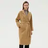 Abrigo de Lana Doble Cara para Mujer, de Longitud Media, Nuevo Estilo Invierno 2026, Cruzado, Por Encima de la Rodilla, Abrigo de Lana Holgado