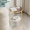 Mesa Lateral de Pedra Nórdica Sala de Estar Simples Móvel Canto Mesa Sofá Redonda Vidro Mini Mesa Lateral Criativa Pequena Mesa de Café