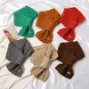 Cachecol Pequeno de Tricô Cruzado Preguiçoso Feminino Outono e Inverno Estilo Coreano Estilo Japonês Versátil Acolchoado Quente Cachecol de Lã Moda ins Cachecol