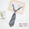 Corbata JK para mujer, estilo coreano, estilo universitario japonés, gris, a rayas, atada a mano, uniforme escolar, sin nudos, corta, moda estudiantil