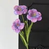 Flor artificial de tulipa de três cabeças em filme 3D para decoração de cena de casamento, decoração de casa de luxo, flor artificial para comércio exterior, flor artificial