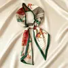 Bufanda Larga Estrecha de Seda Primavera y Otoño Combinación Universal para Mujer 2023 Pata de Gallo Profesional Decorativa Bufanda Pequeña Banda para el Cabello Lazo Bufanda para Bolso