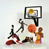 Adornos para pasteles de cumpleaños al por mayor juego de decoración de baloncesto decoración de postres con zapatos de baloncesto palitos de bambú y banderines