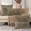 Funda de almohada transfronteriza sin relleno de terciopelo de copo de nieve, rayas de nieve, color sólido, almohada de oficina, almohada para sofá, cojín de cabecera