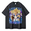 Camisetas Vegeta Lavado Vintage Anime Dragon Ball Camiseta Ove