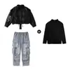 Ropa Moderna Infantil de Street Dance Conjunto de Chaqueta Hip-Hop para Niños Atuendo Genial y con Estilo Atuendo para la Actuación de Tambores del Día de Año Nuevo