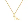 Joias de Moda Transfronteiriças no Estilo Ins, Colar de Coração com 26 Letras, Colar de Aço Titânio com Design Único para Mulheres, Não Desbota