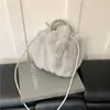 Bolsa Transversal Nova Versátil de Pelo de Coelho Outono e Inverno Bolsa Peluda de Pelúcia Imitação Bolsa de Mão Feminina Transfronteiriça Moda