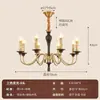 Luminária vintage estilo francês, luz principal da sala de estar, candelabro retrô de cobre estilo americano, novo modelo 2025 para sala de jantar, lustre de quarto