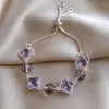 Pulseira de Corda Trançada Cristal Fresca de Verão, Pulseira de Luxo Leve e de Alta Qualidade, Design Moderno e Exquisito, Joia de Mão de Nicho para Mulheres